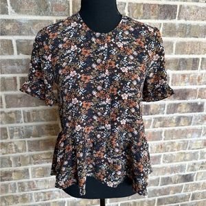 Madewell Silk Floral Blouse Size XS